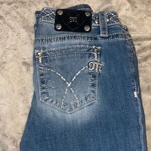 Miss Me Light Blue Jeans with Embroidered Pockets